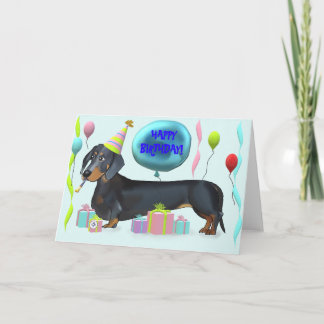 Cartão Feliz aniversário Dachshund
