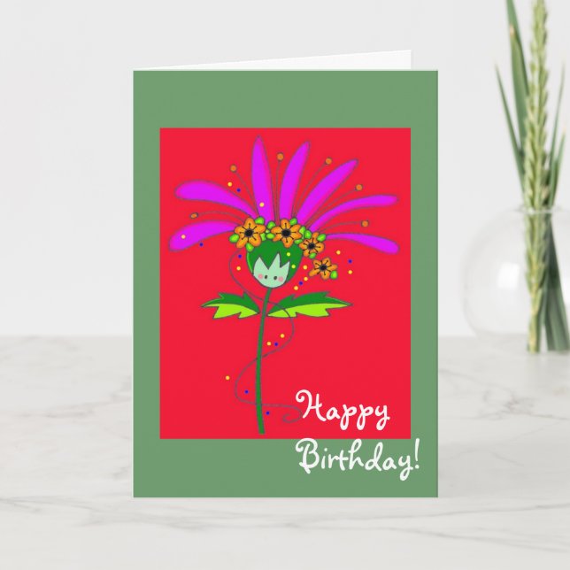 Cartão Feliz aniversário Daisy (Frente)