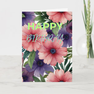 Cartão Feliz Aniversário das Flores