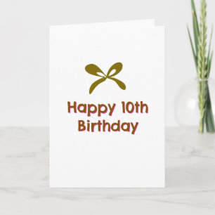 Cartão feliz aniversário de 10 anos rosa azul simples min
