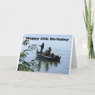 CARTÃO FELIZ *ANIVERSÁRIO DE 13 ANOS *PESCADOR*