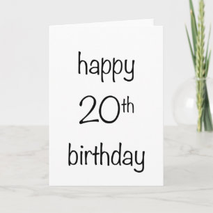 Cartão feliz aniversário de 20