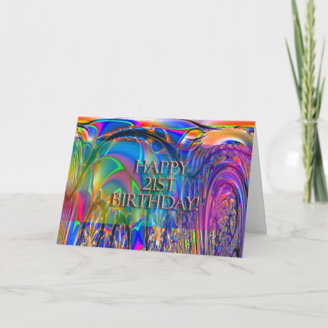 Cartão Feliz aniversário de 21 anos! (Frente)