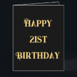 Cartão Feliz aniversário de 21 anos Dourado Amarelo Vinte<br><div class="desc">Projetado com modelo de texto amarelo ouro para a mensagem "aniversário de 21 anos feliz" que você pode editar para mudar a idade que você precisa e também para o fundo de cores personalizado!</div>
