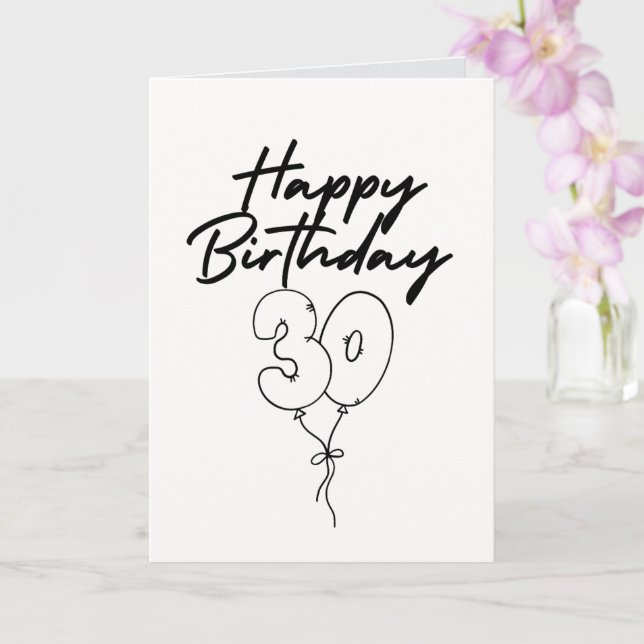 Cartão Feliz Aniversário de 30 anos (Orquídea)