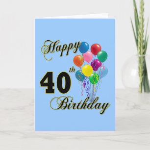 Cartão Feliz aniversário de 40 anos e Roupa de aniversári