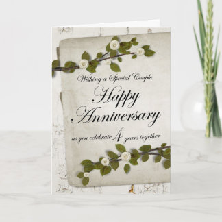 Cartão Feliz aniversário de 4 anos Floral
