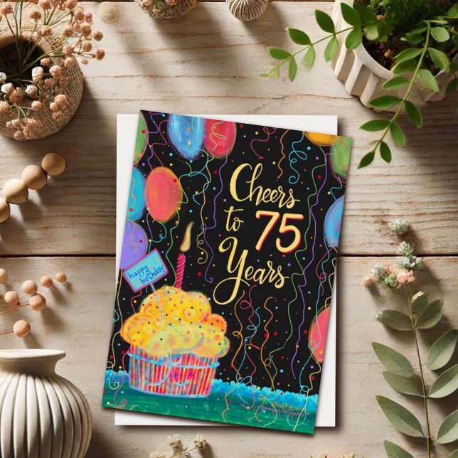Cartão Feliz aniversário de 75 anos (Criador carregado)
