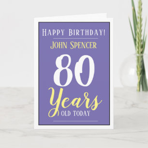Cartão Feliz aniversário de 80 anos