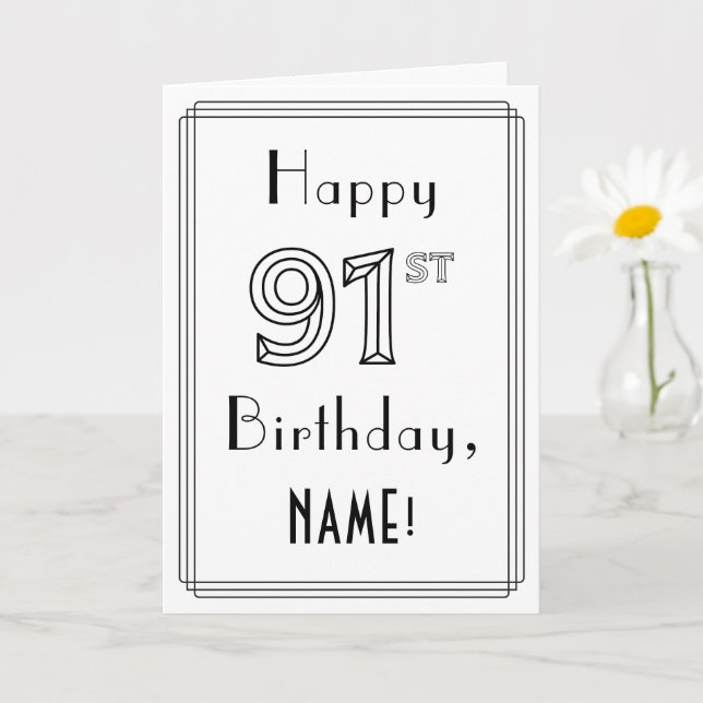 Cartão Feliz aniversário de 911 ruas, Estilo de Deco de A (Planta pequena)
