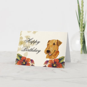 Cartão Feliz aniversario de Airedale