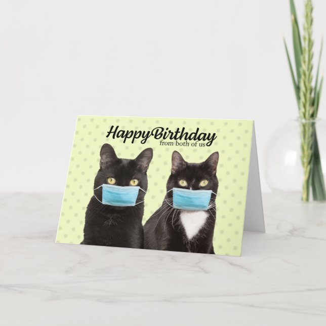 Cartão Feliz Aniversário de Ambos os Casais de Gato Gafan (Frente)