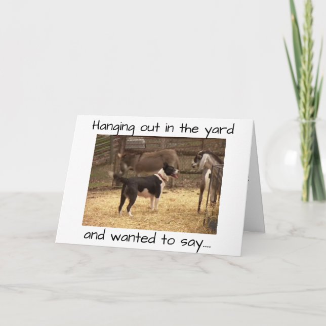 CARTÃO FELIZ ANIVERSÁRIO DE ANIMAIS DE BARNYARD (Frente)