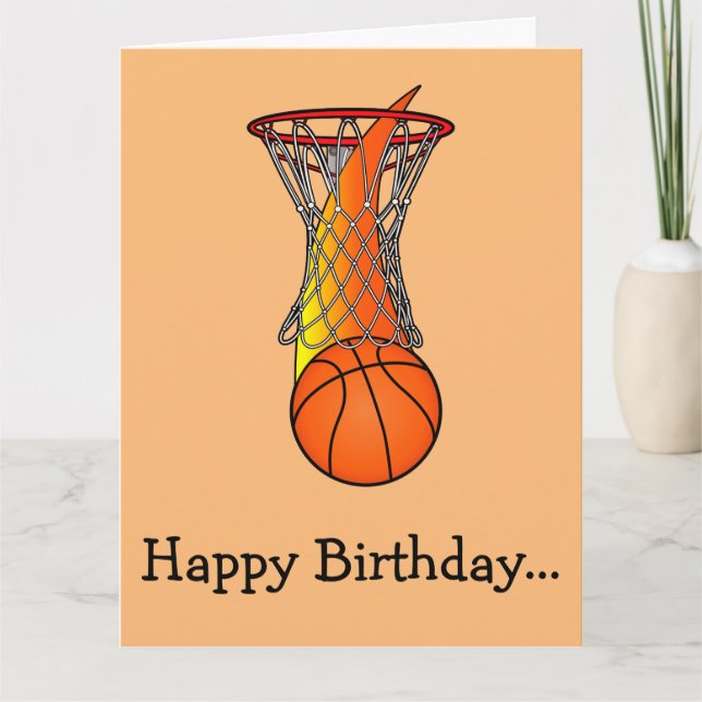 Cartão Feliz Aniversário de Basquete da Gangue Inteira (Frente)