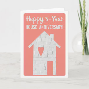 Cartão Feliz Aniversário de Casa 3 Anos
