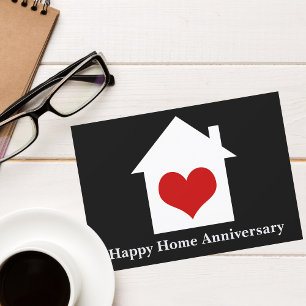 Cartão Feliz Aniversário de Casa Lar Coração Casa Imóvel