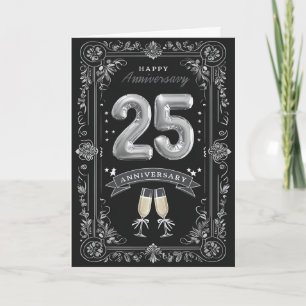 Cartão Feliz Aniversário de Casamento de 25