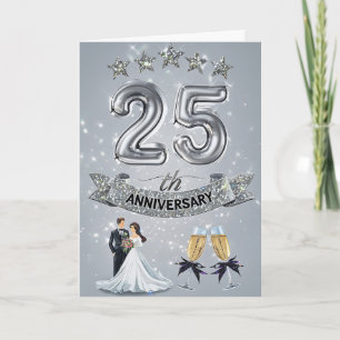 Cartão Feliz Aniversário de Casamento de 25