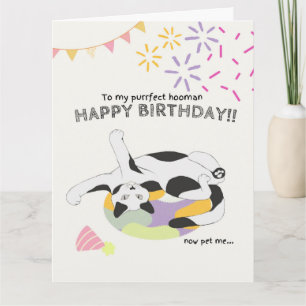 Cartão Feliz Aniversário de Cat para Purfect Hooman