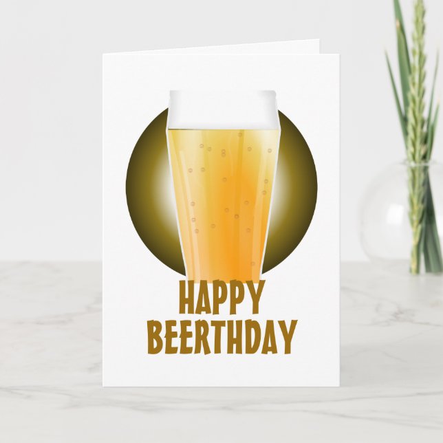 Cartão Feliz aniversário de cerveja Beerthday (Frente)