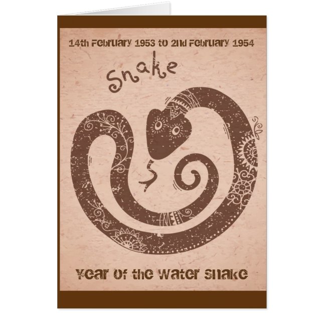 Cartão Feliz aniversario de "cobra água " (Frente)