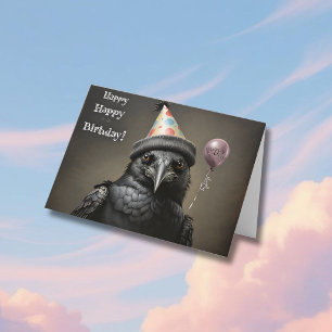 Cartão Feliz aniversário de corvos