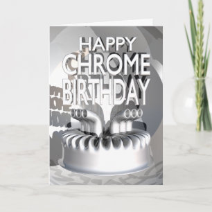 Cartão Feliz aniversário de Cromo