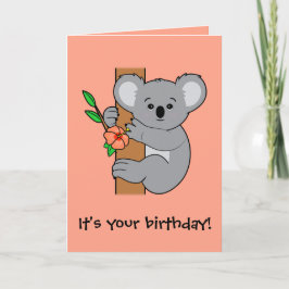 Cartão Feliz Aniversário de Cute Koala
