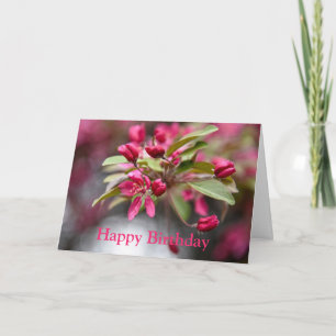 Cartão Feliz Aniversário de Flores de Maçã Ver