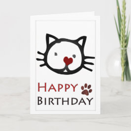 Cartão Feliz Aniversário de Gatos Brancos