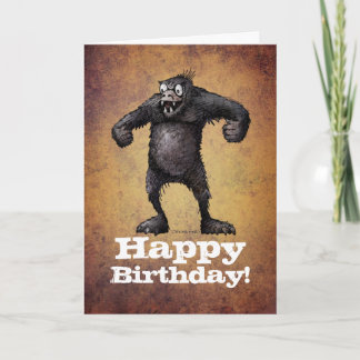 Cartão Feliz Aniversário de Gorila Personalizada do Macac