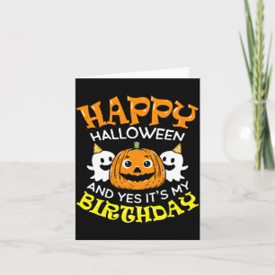 Cartão Feliz Aniversário de Halloween Menina Menino Festa