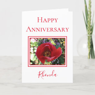 Cartão Feliz aniversário de Rosa vermelha da Esposa