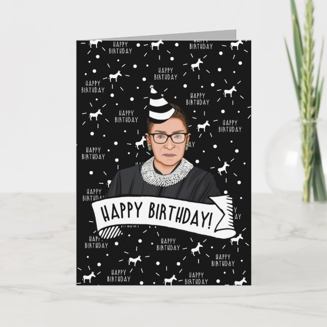 Cartão Feliz Aniversário De Ruth Bader Ginsburg (Frente)