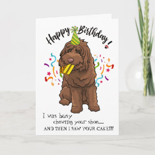 Cartão Feliz aniversario de seu amigo de Labradoodle