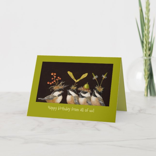 Cartão Feliz aniversário de todos nós! (Frente)