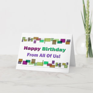 Cartão Feliz Aniversário De Todos Nós!