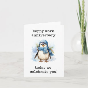 Cartão Feliz Aniversário de Trabalho, Celebre Você, Pingu