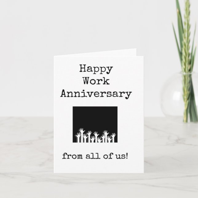 Cartão Feliz aniversário de trabalho de todos nós (Frente)