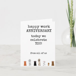 Cartão Feliz aniversário de trabalho, de todos nós, carta