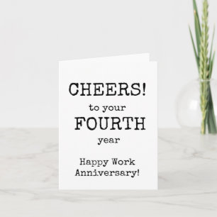 Cartão Feliz Aniversário de Trabalho Quarto Ano