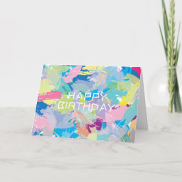 Cartão Feliz Aniversário Deseja Arte Moderna Abstrato