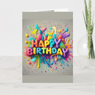 Cartão Feliz aniversário desejando uma explosão de divers