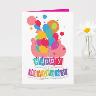 Cartão Feliz Aniversário – Design de Celebração Alegre