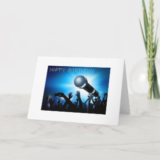 Cartão Feliz Aniversário - Design do Estilo Karaoke