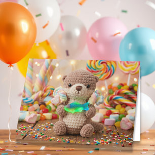 Cartão Feliz Aniversário desta Lontra Fofa