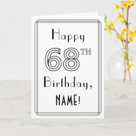 Cartão Feliz aniversário do 68º aniversário, Estilo de De
