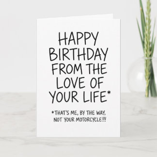 Cartão Feliz aniversário do Amor da Sua Vida Moto engraça