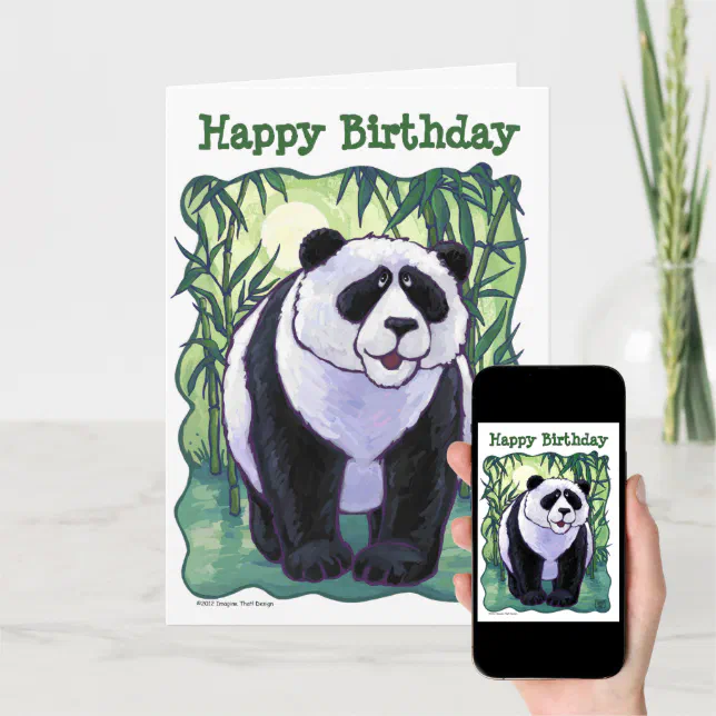 Imprimir Conjunto Pandas Bonitos Panda Tem Aniversário Panda Está