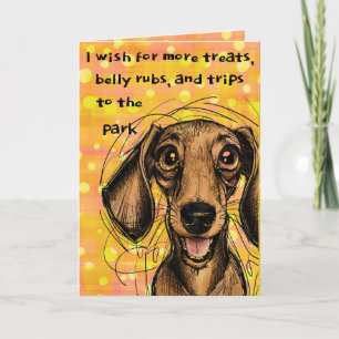 Cartão Feliz Aniversário do Bonito Dachshund Dog
